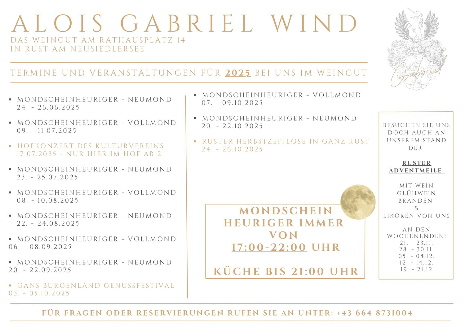 Alois gabriel wind mondschein heuriger Kalender